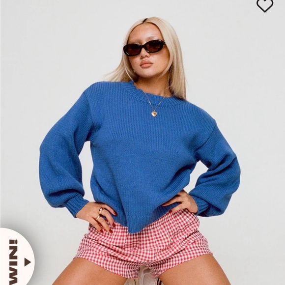 Princess Polly Sweaters - Princess Polly blue knit sweater